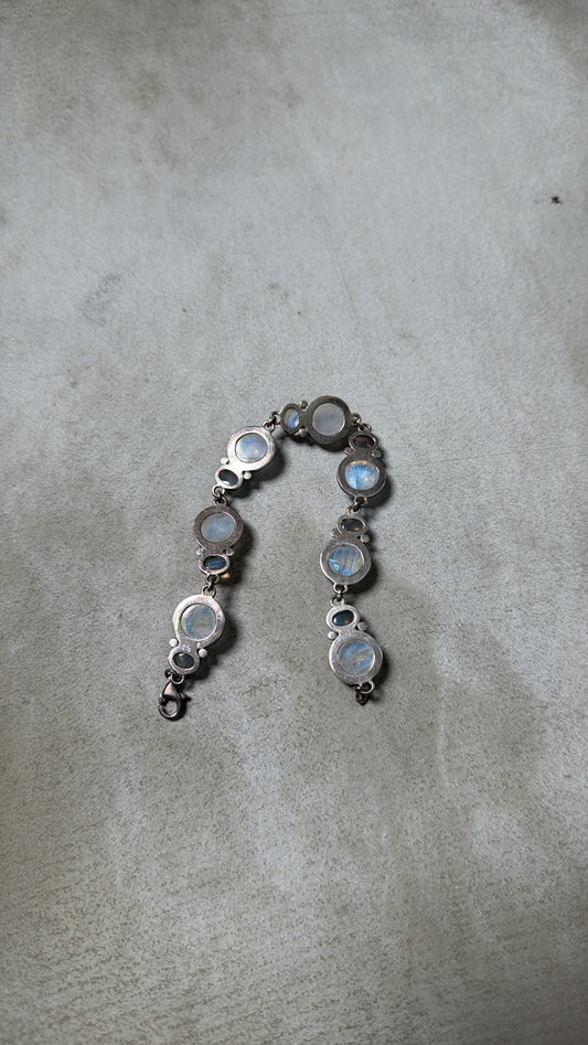 Vintage 90s Sterling Silver Moonstone Bracelet
