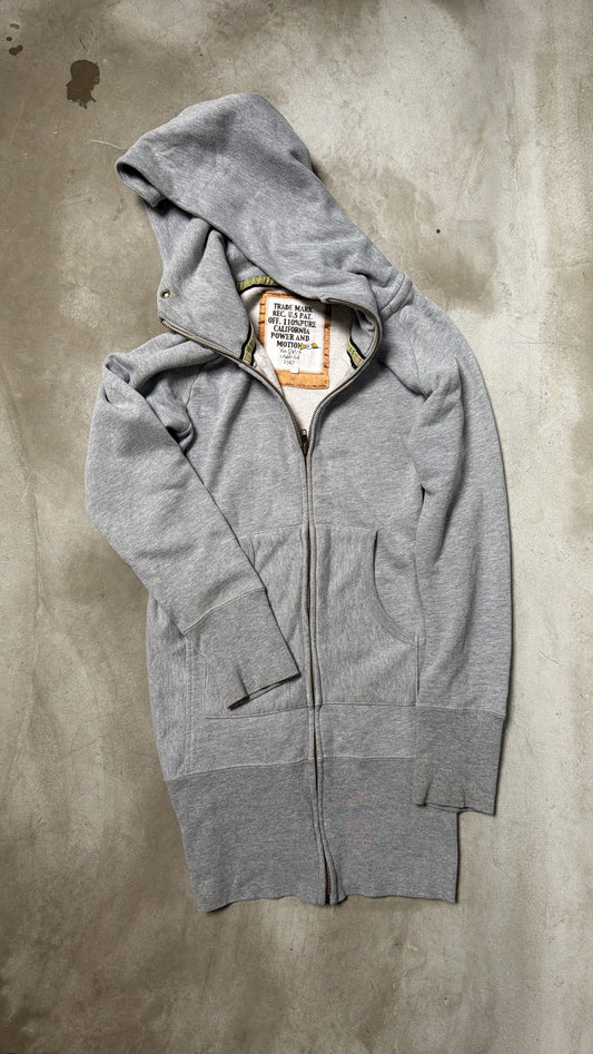 Grey Long Hooded Jacket