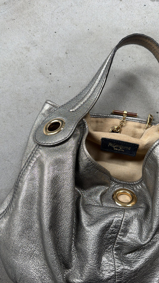 Yves Saint Laurent metallic hobo bag