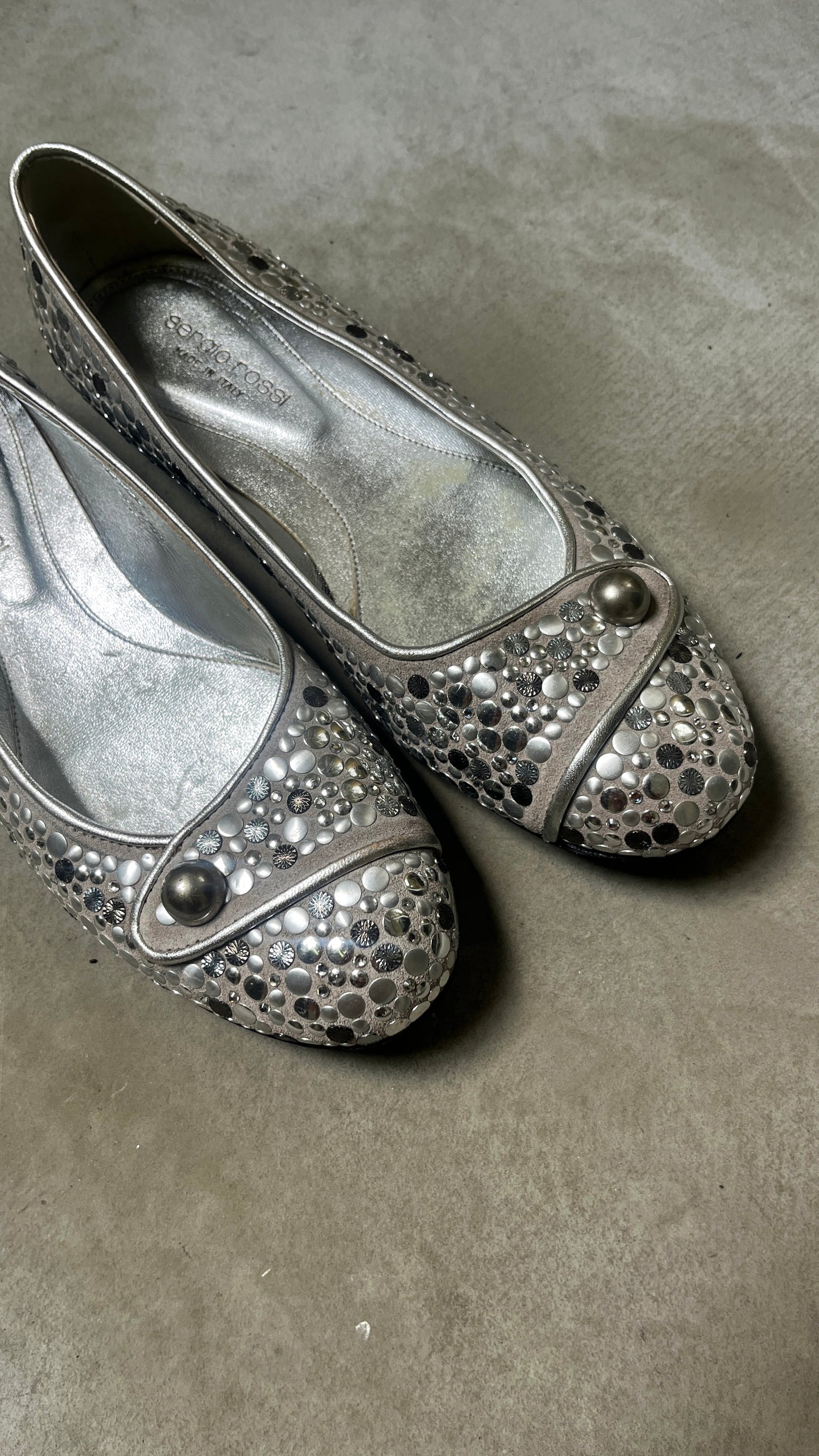 Sergio Rossi Crystal Stub Ballet Flats