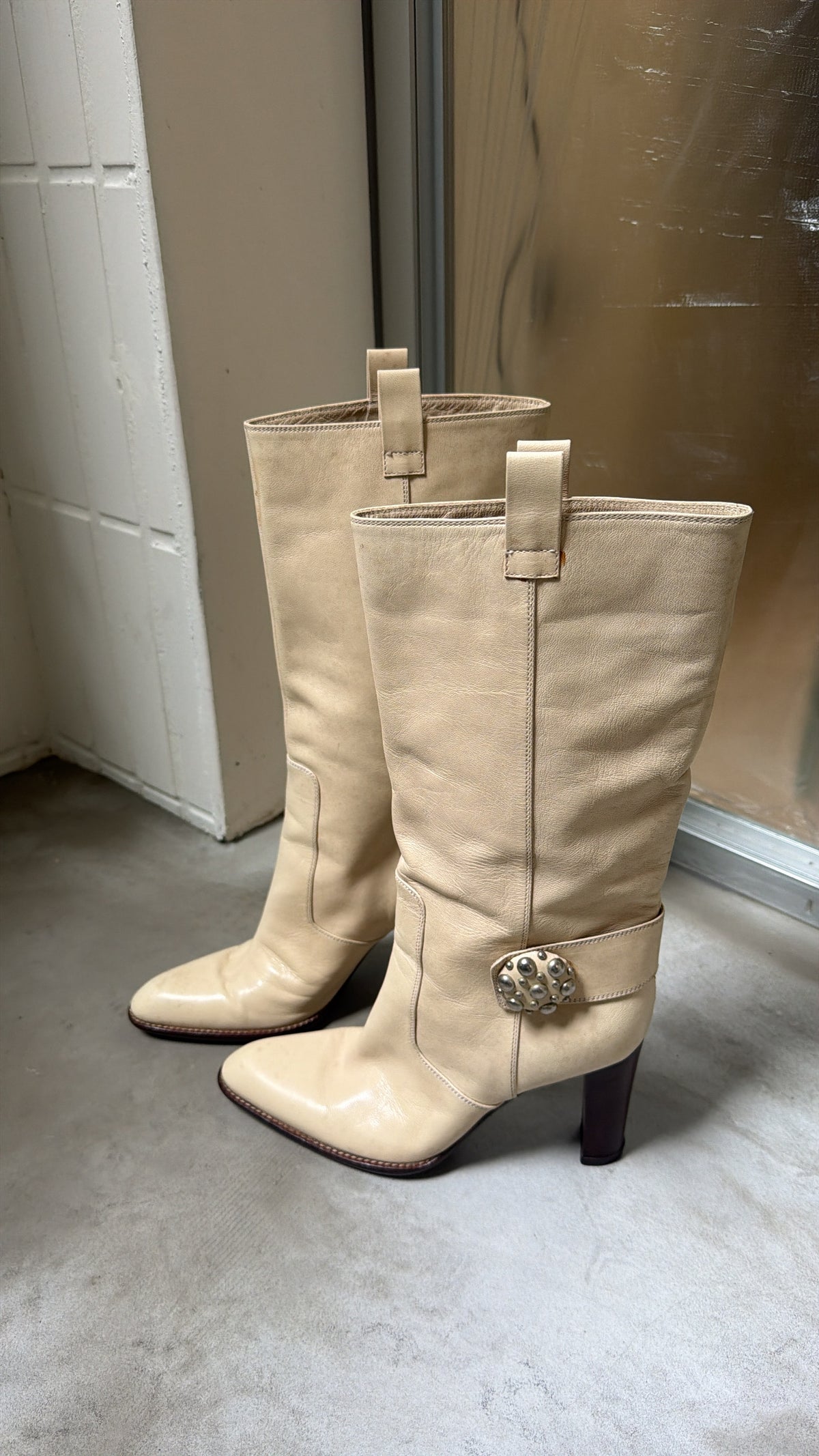 White Leather Boots