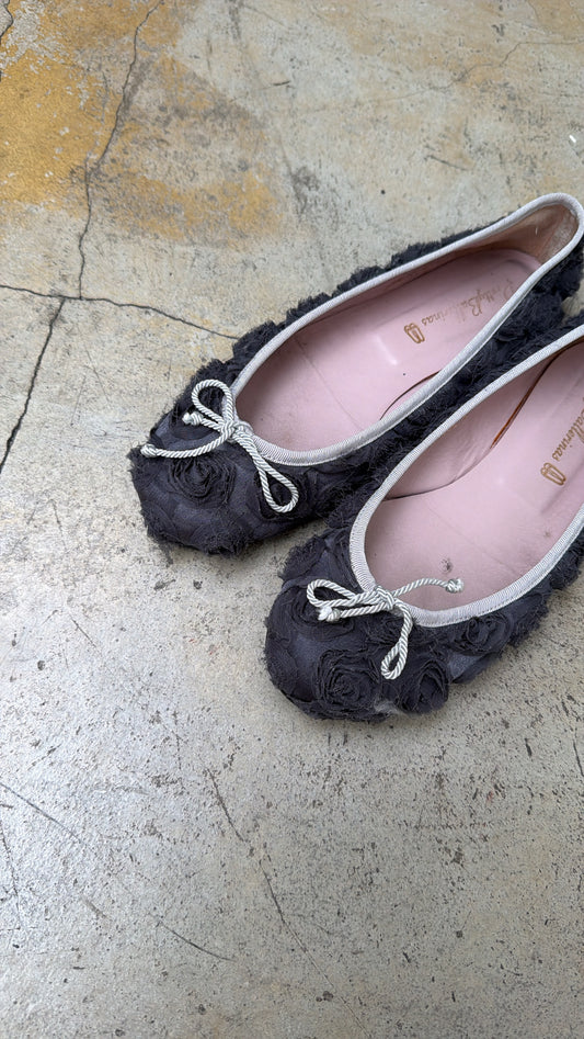 Spanish brand grey rose ballet flats 灰色玫瑰娃娃鞋