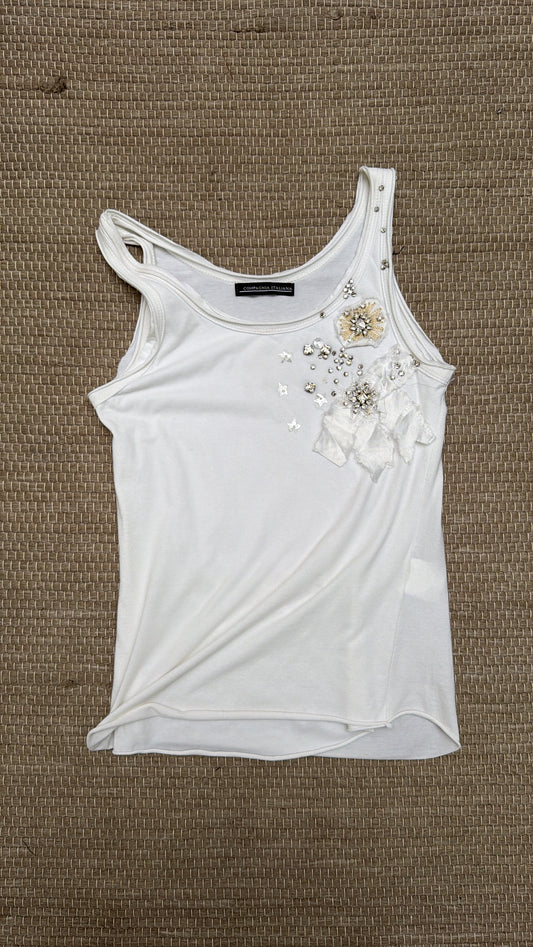 Italian-made floral detail vest