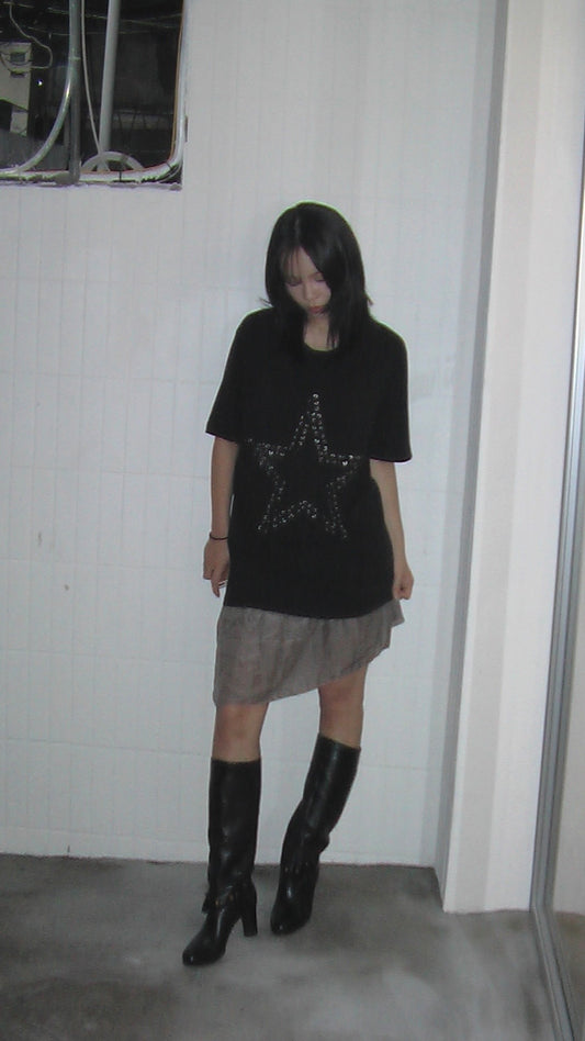 DIESEL Oversized Lace-up Star Top