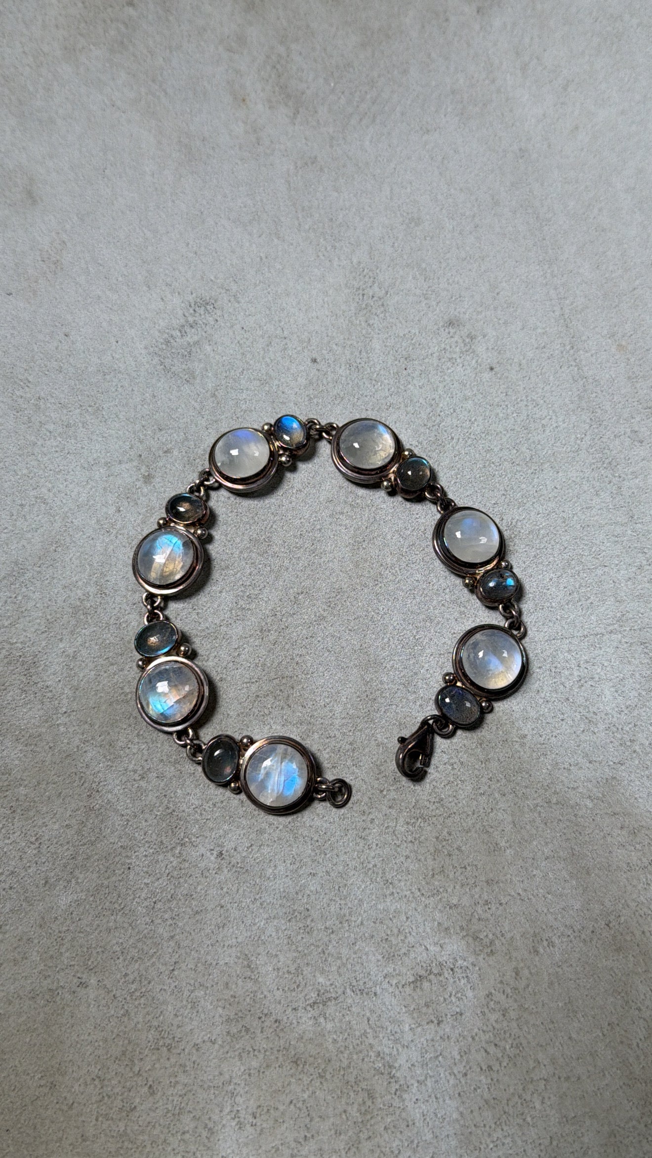 Vintage 90s Sterling Silver Moonstone Bracelet