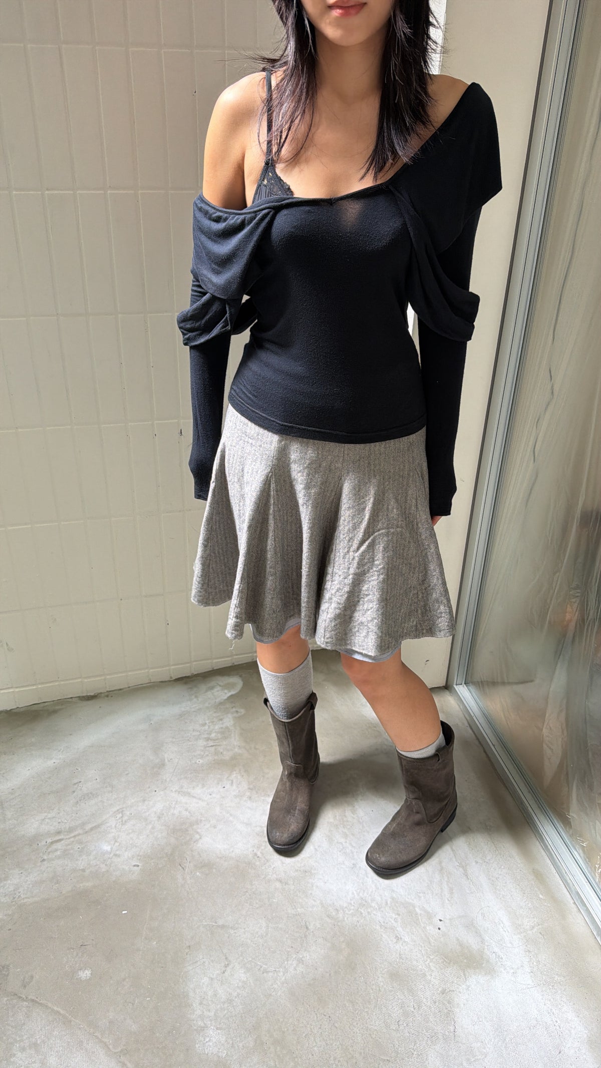 Italian-Made Black Multiway Top