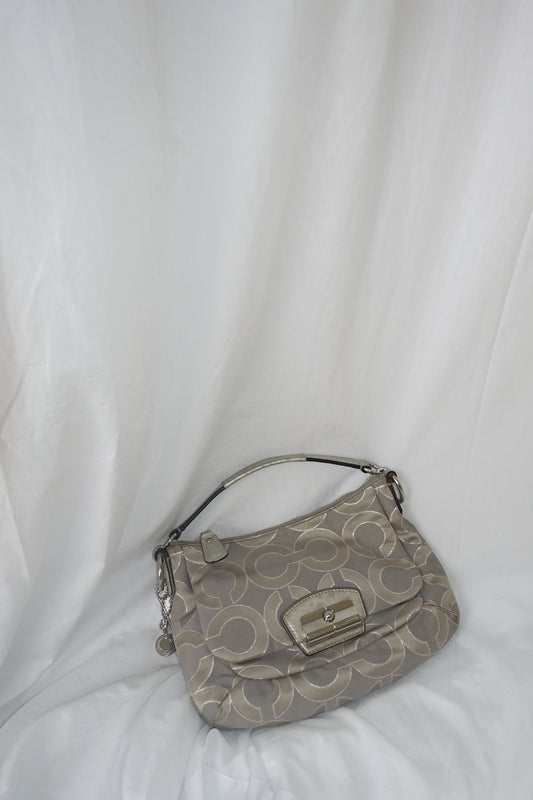 Sliver coach shoulder bag