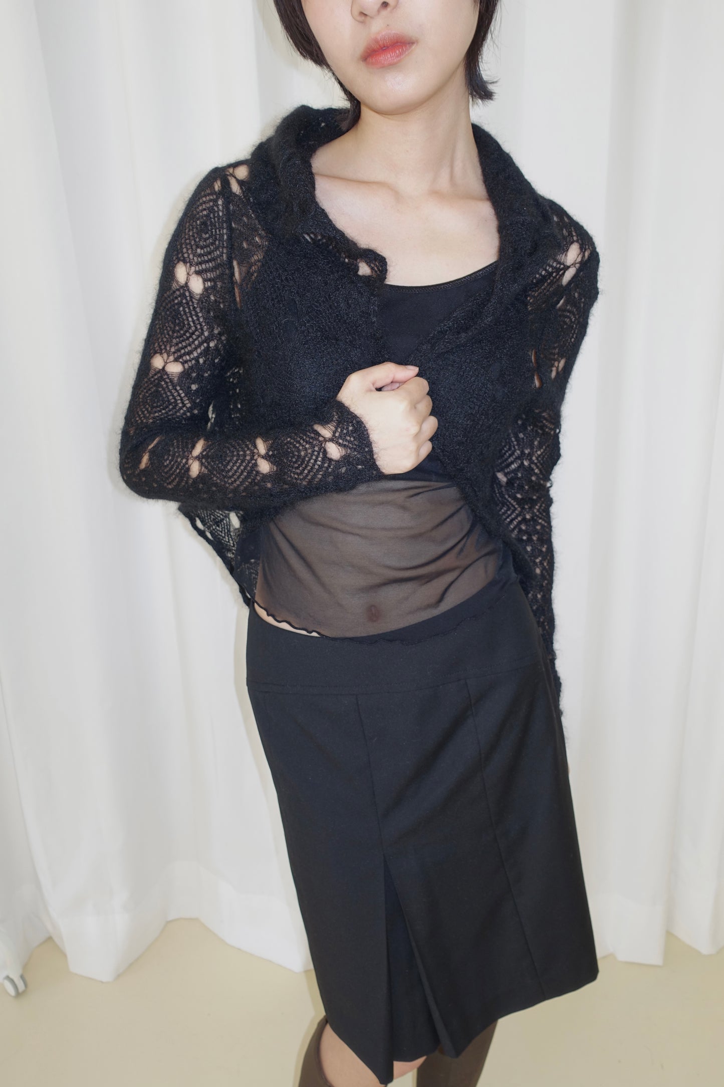 Spider web knit top