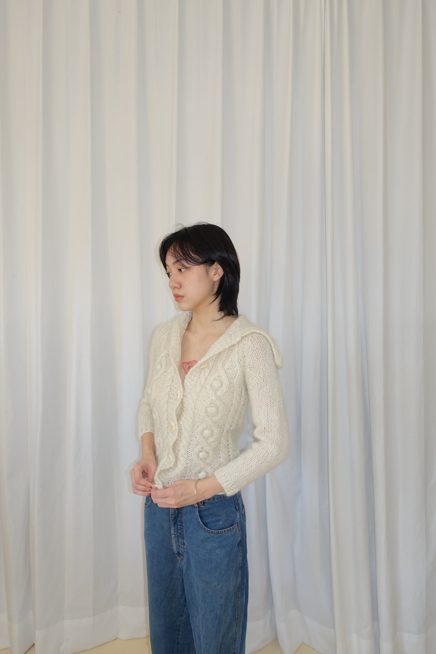 US brand mohair chunky knit cardigan 粗針織上衣