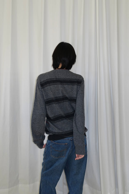 Italian plaid knit sweater