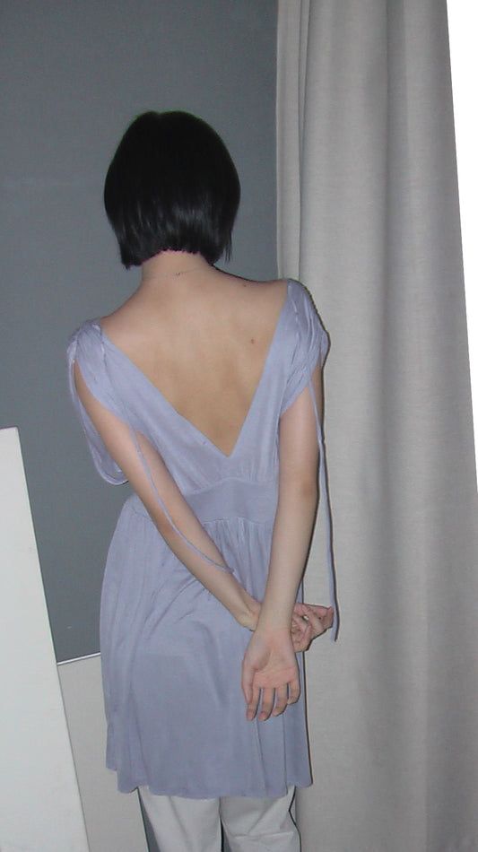 US-Made Violet Draped Sleeveless Top