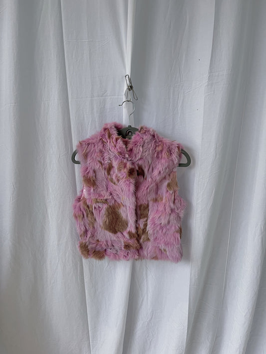 Pink fur vest