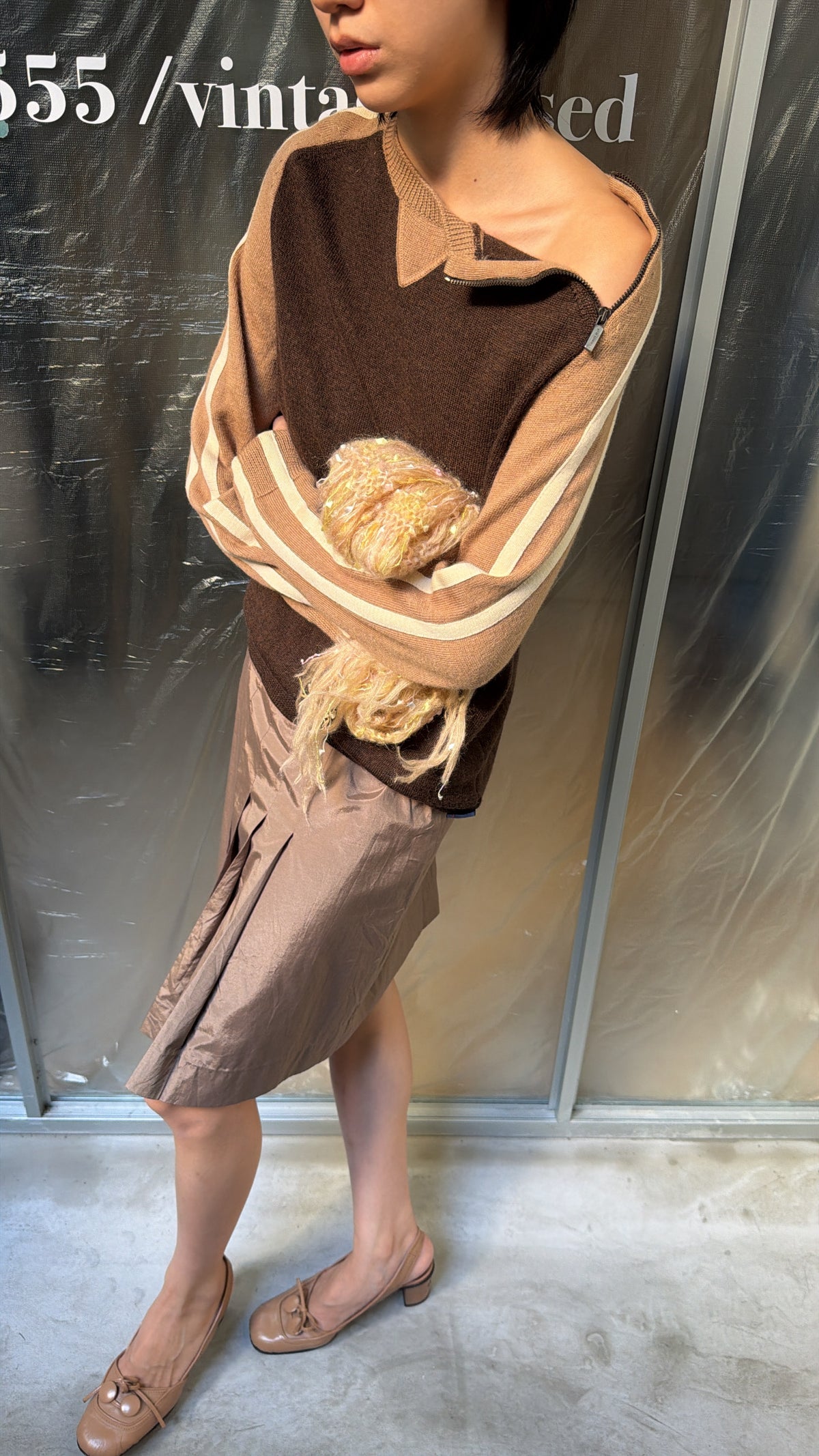 Caramel Pleated Skirt