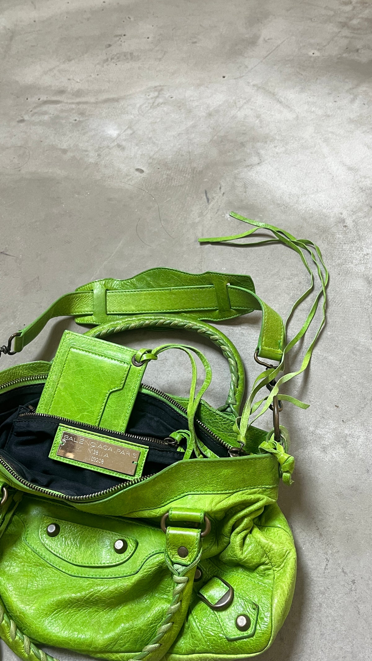 Balenciaga Apple Green Motorcycle City Bag