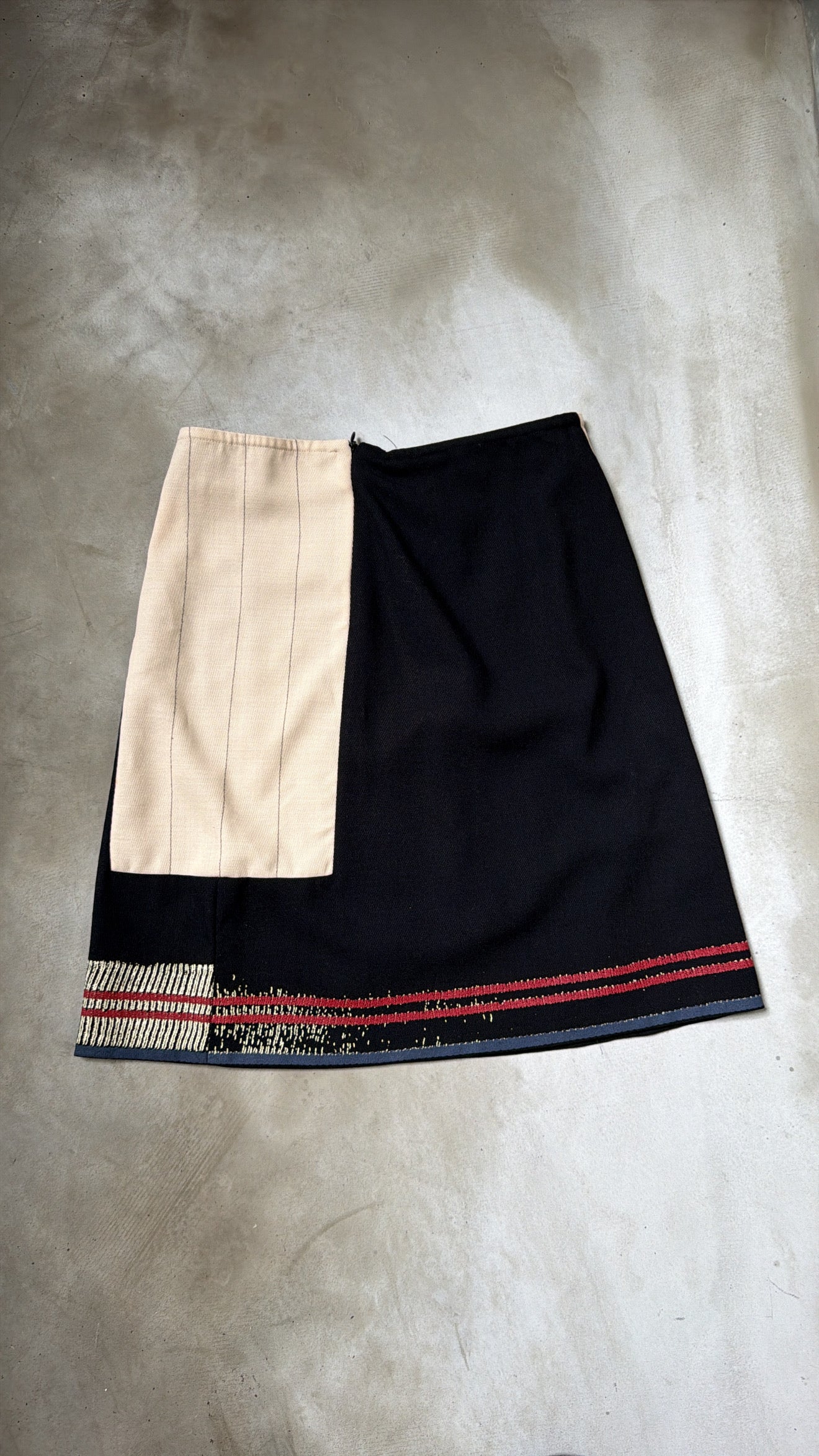 Geometric Line Print Midi Skirt