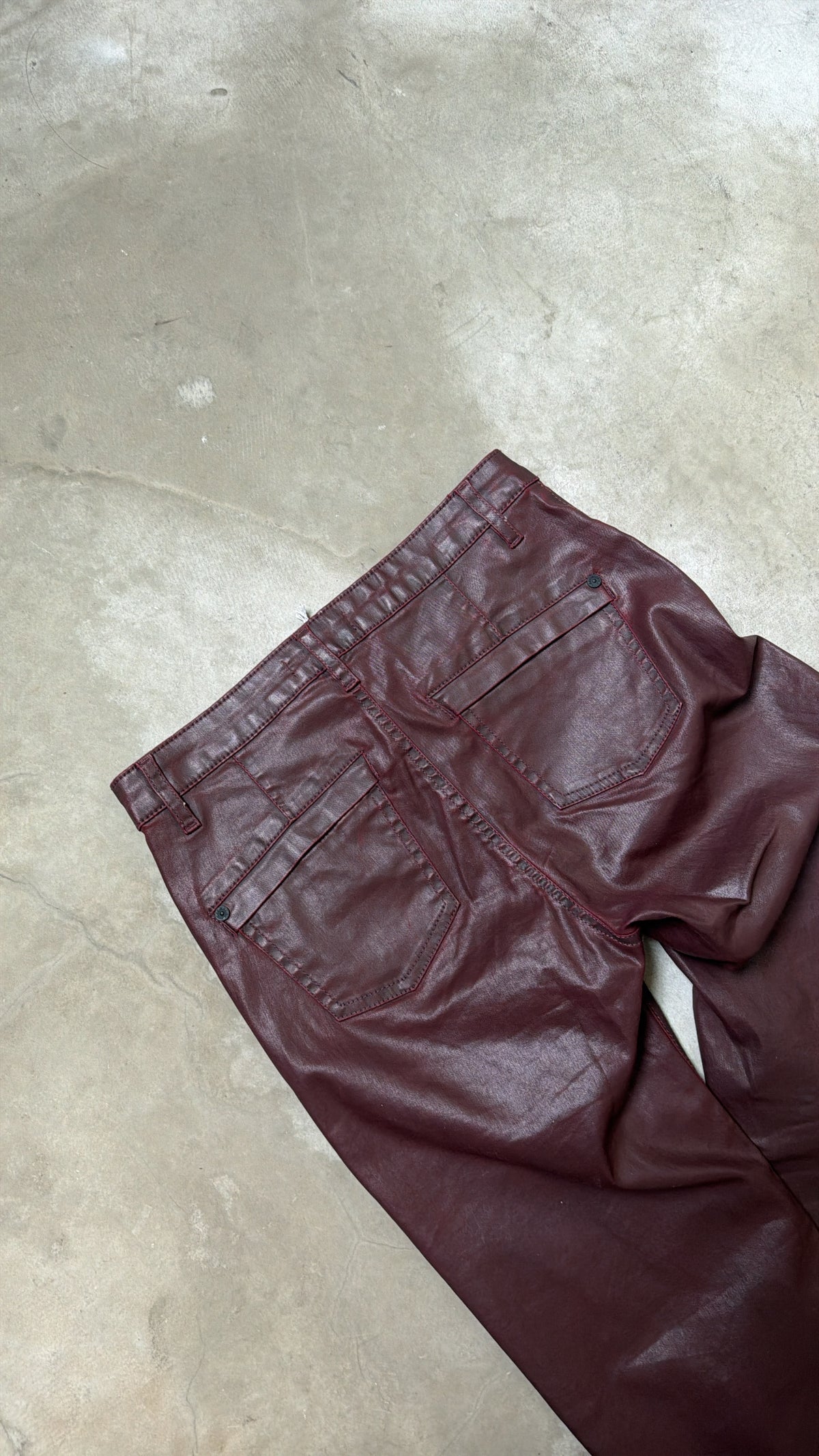 Cop Copine Burgundy Coated Pants