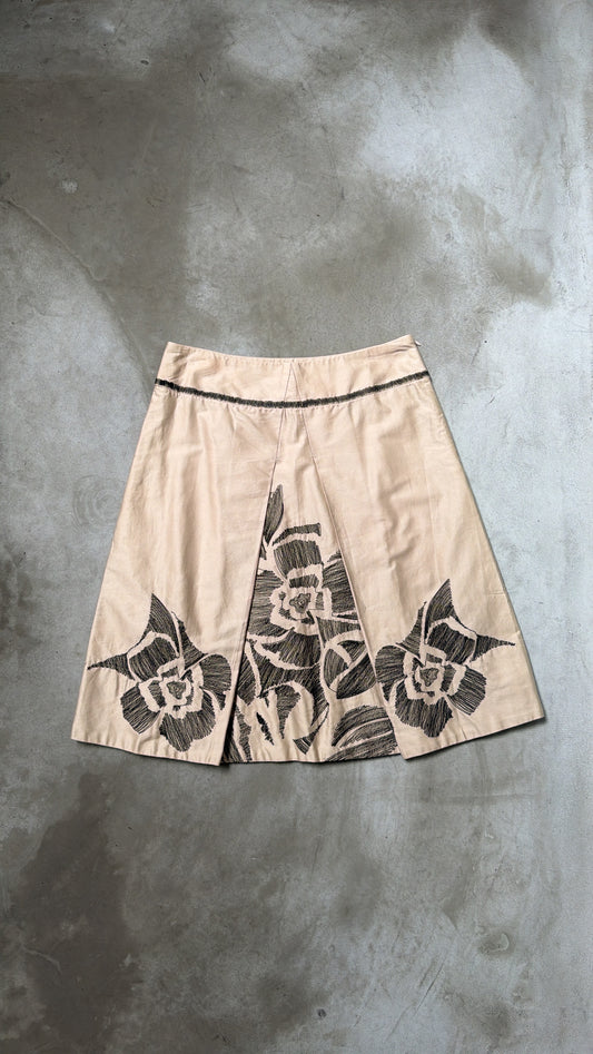 Vintage Floral Embroidered Skirt
