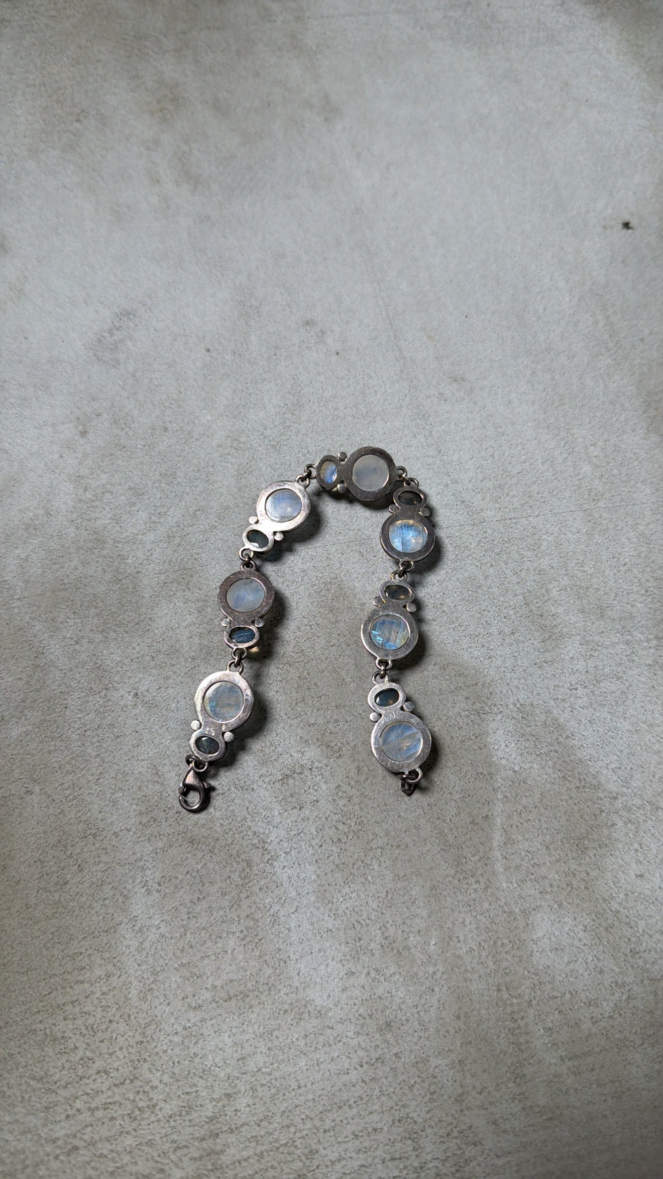 Vintage 90s Sterling Silver Moonstone  Bracelet