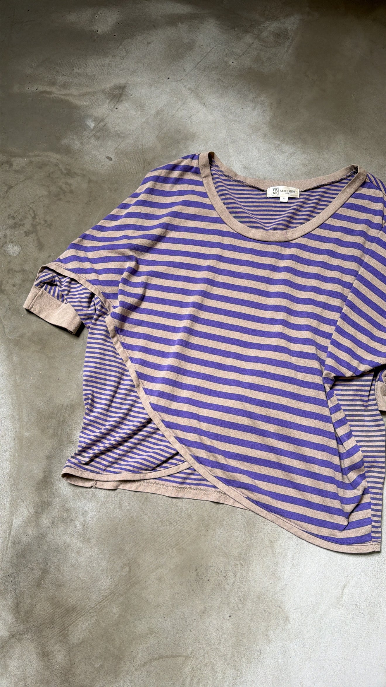 Purple Striped Oversized Top
