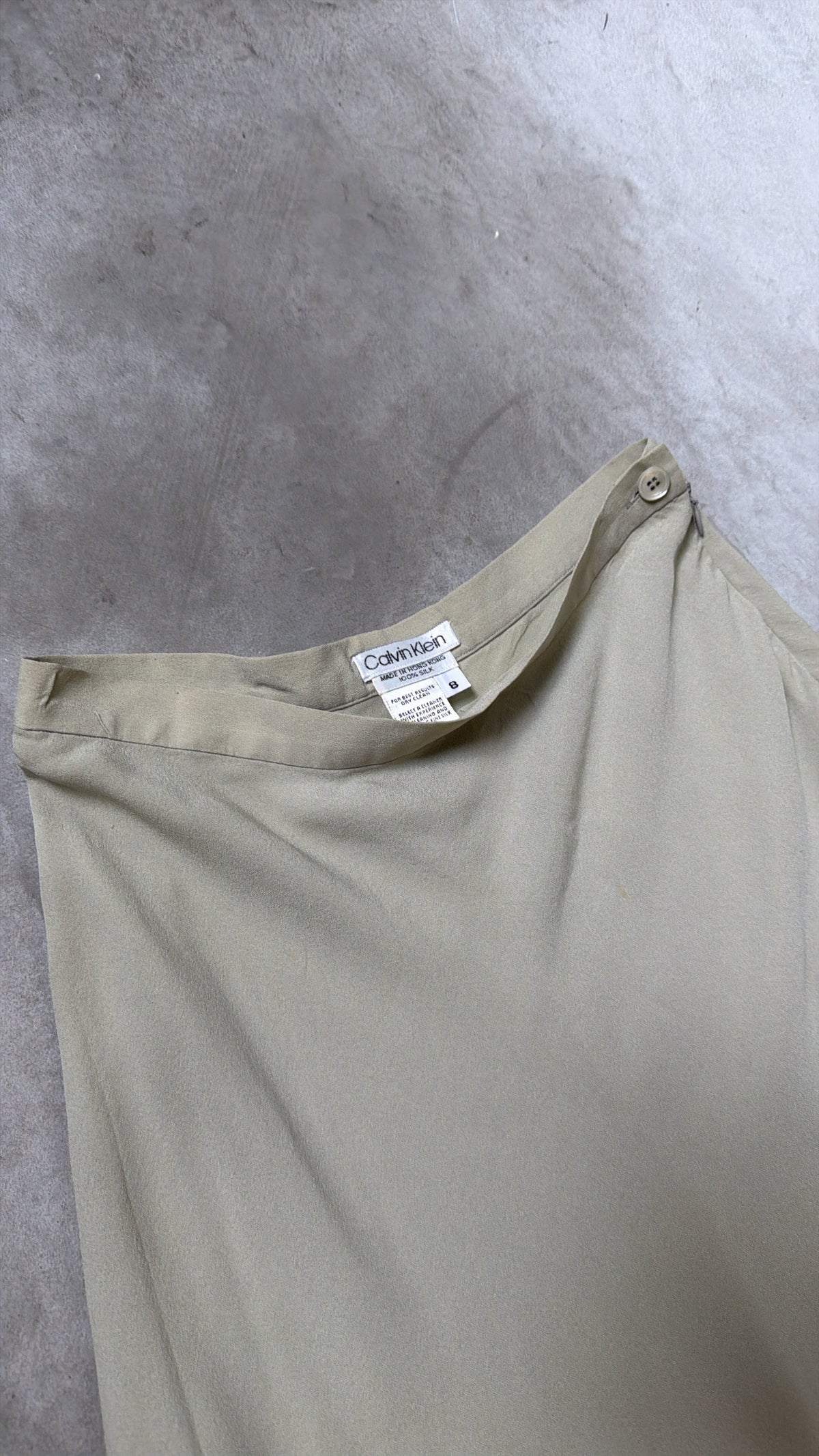 Calvin Klein Sage Green Midi Skirt