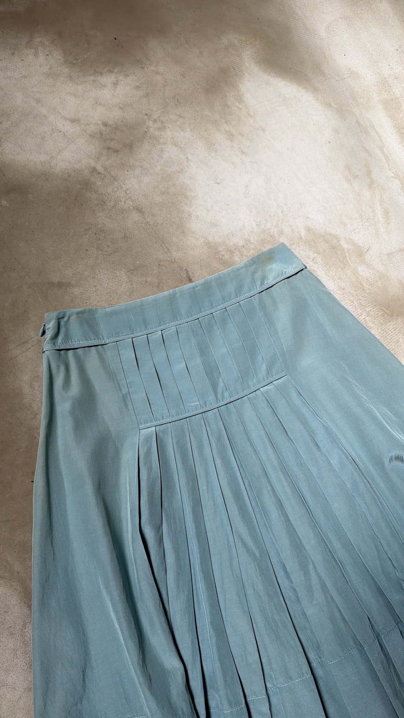 Italian-Made Baby Blue Pleated Skirt