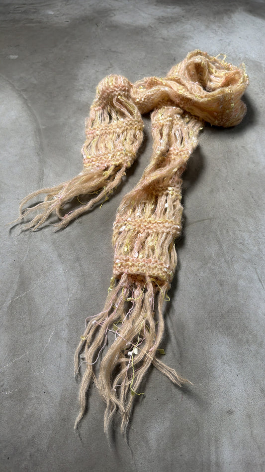 Pastel Fringe Knit Scarf