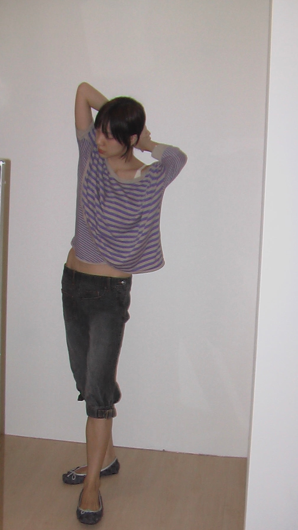 Purple Striped Oversized Top