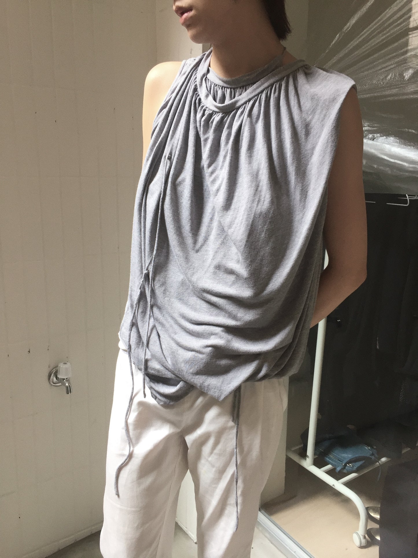 Grey Multi-Way Drape Top