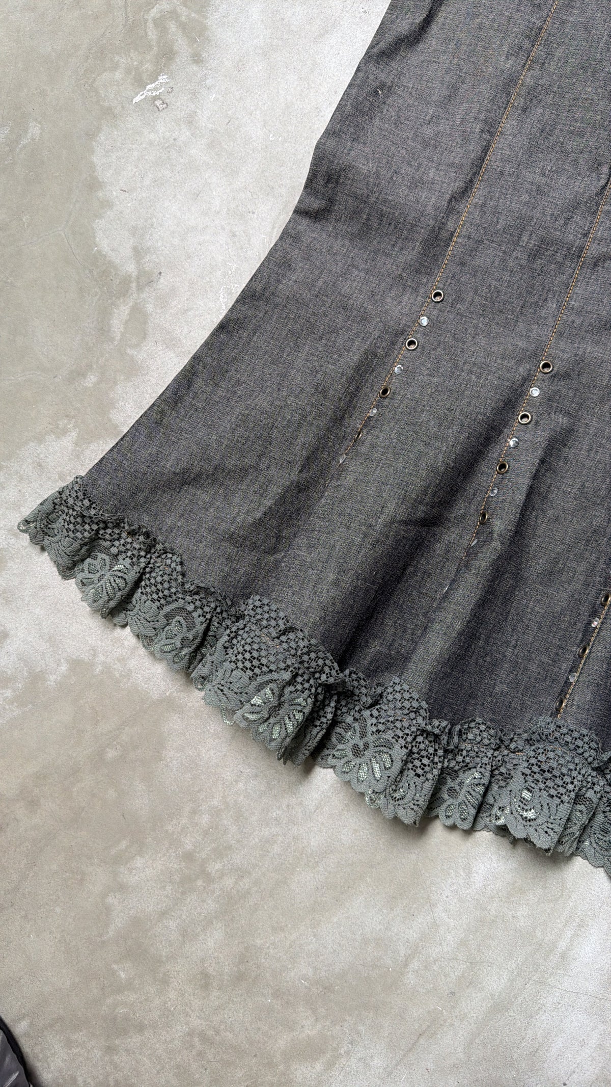Vintage Sandro Distressed Lace Mermaid Skirt