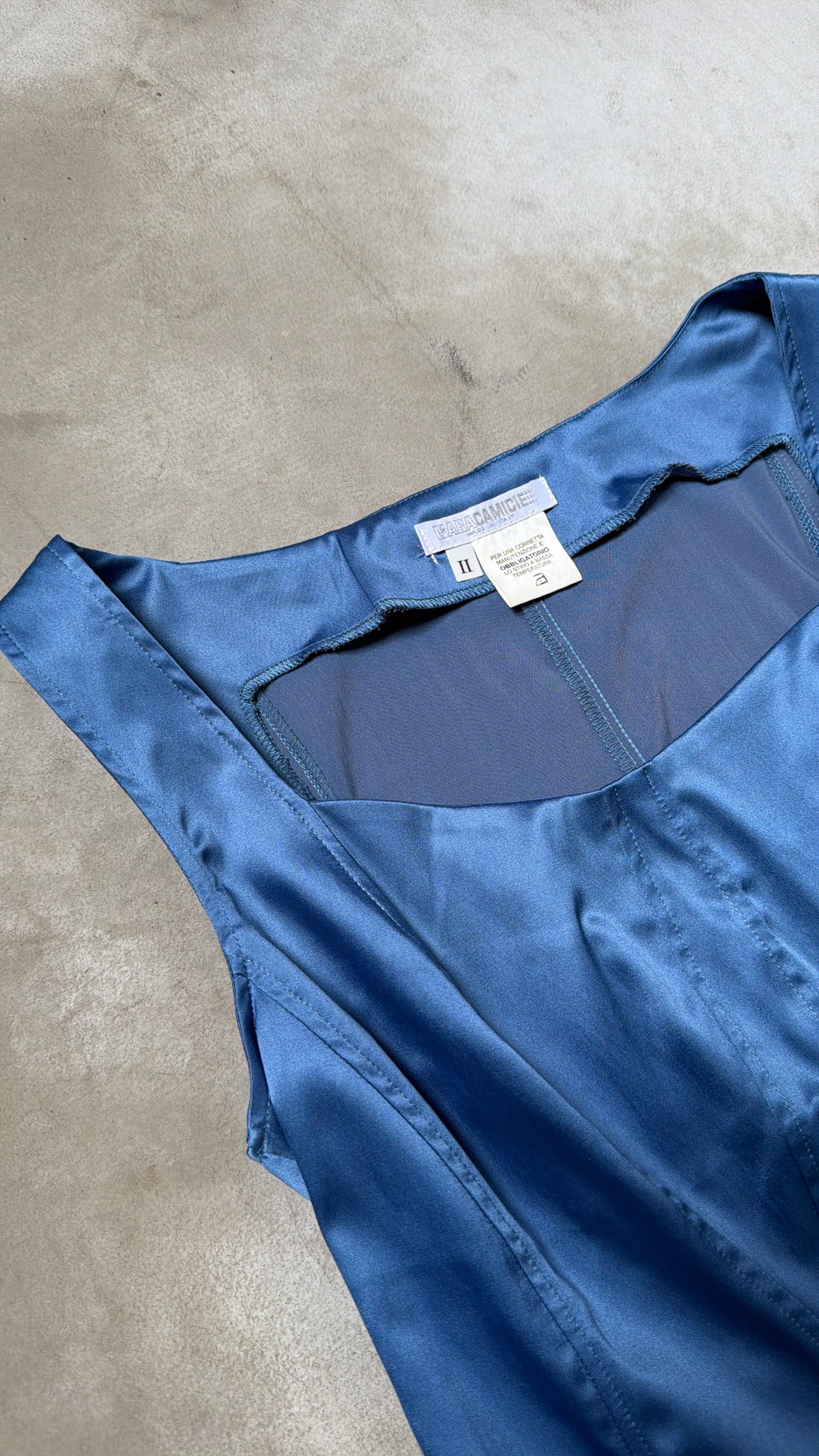 Nara Camicie Blue Satin Corset Top