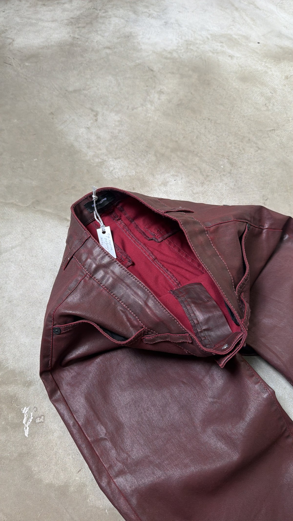 Cop Copine Burgundy Coated Pants