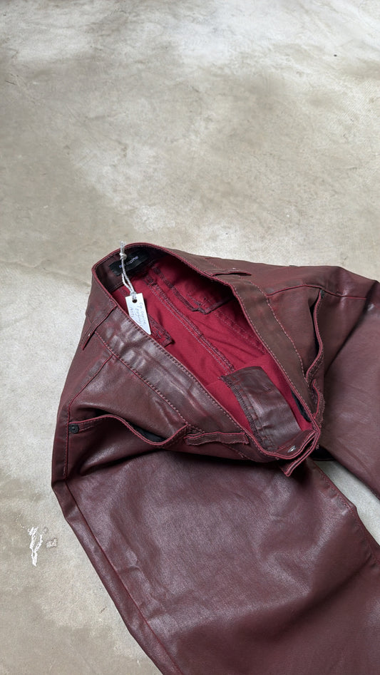 Cop Copine Burgundy Coated Pants