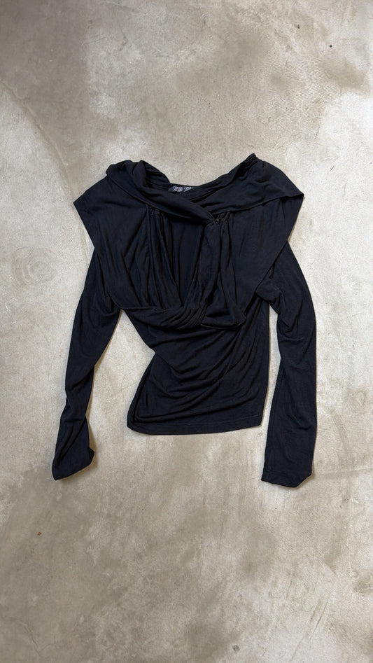 Italian-Made Black Multiway Top