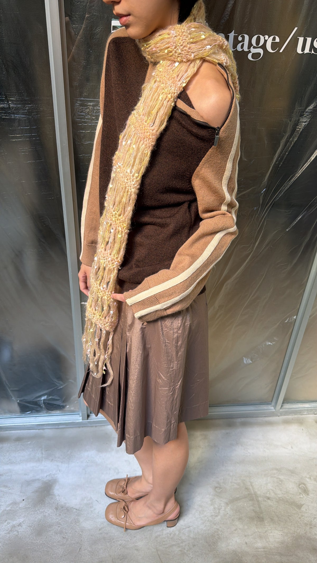 Caramel Pleated Skirt