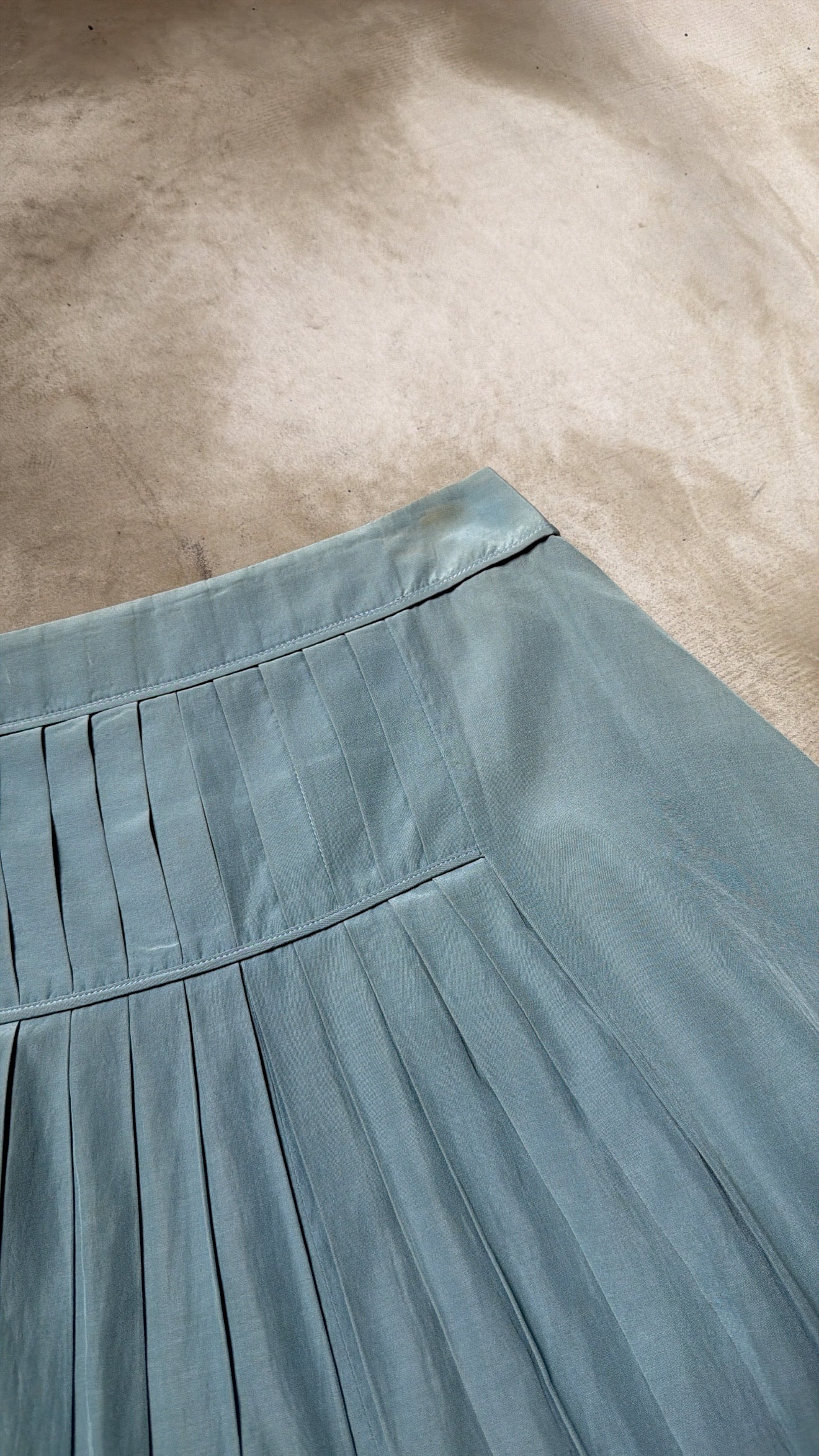 Italian-Made Baby Blue Pleated Skirt