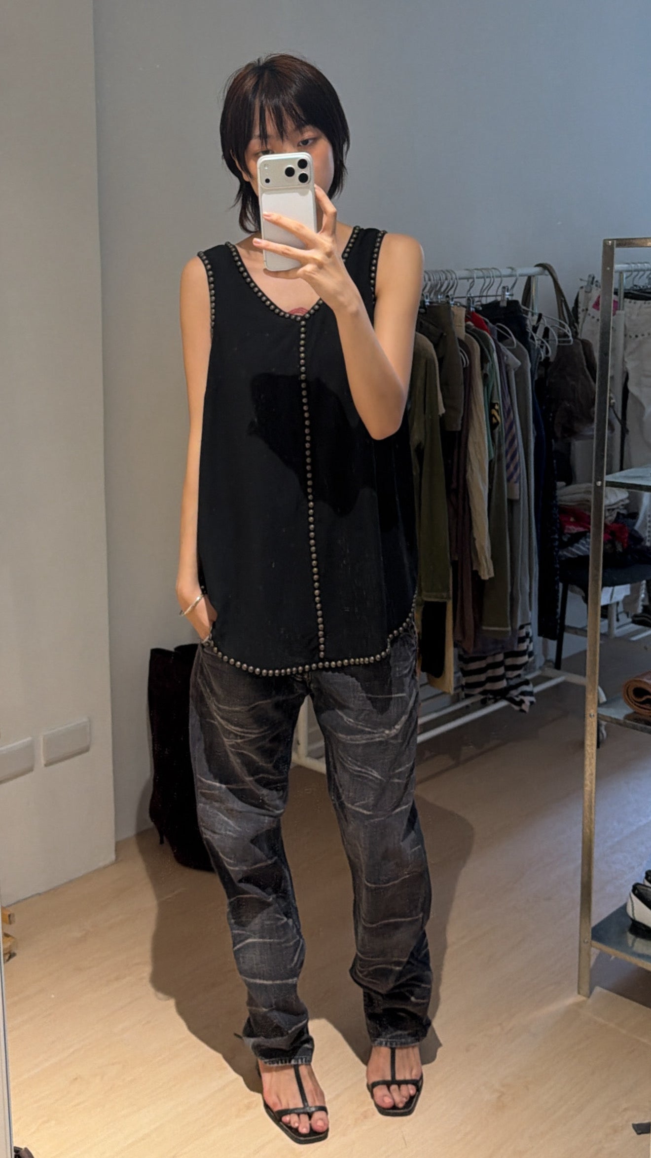 Sisley Studded Sheer Tank Top