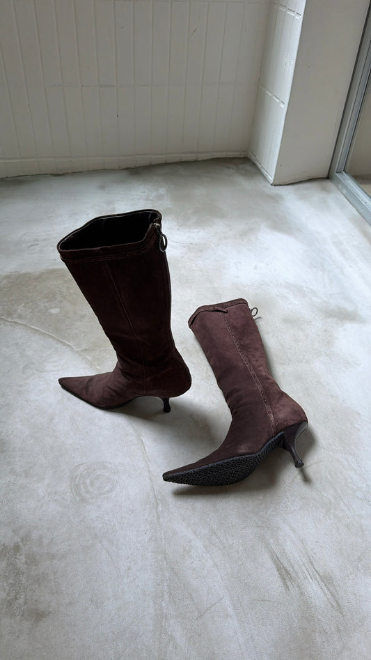 Fendi chocolate brown tall boots