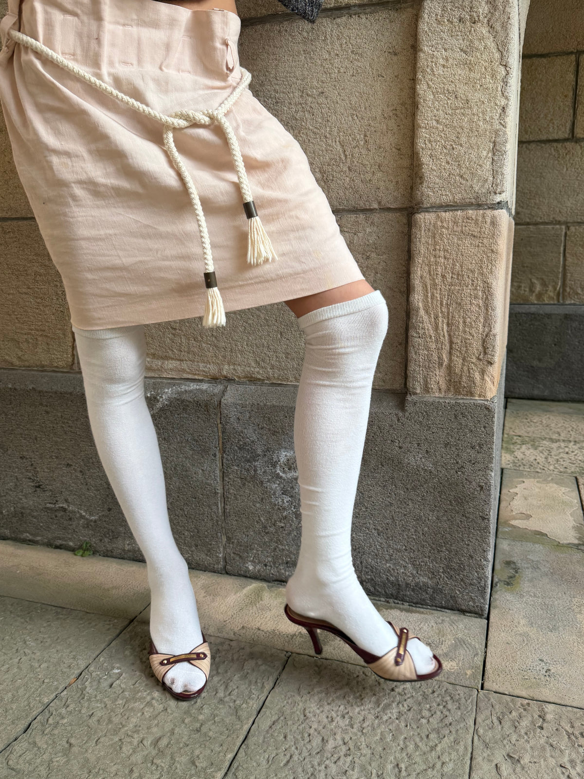See by Chloé Pale Pink Rope-Tie Mini Skirt