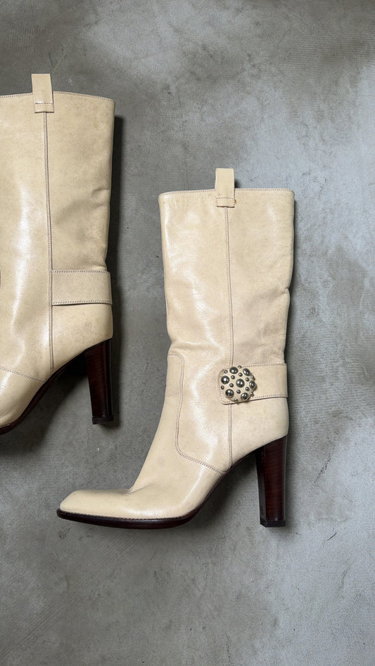 White Leather Boots