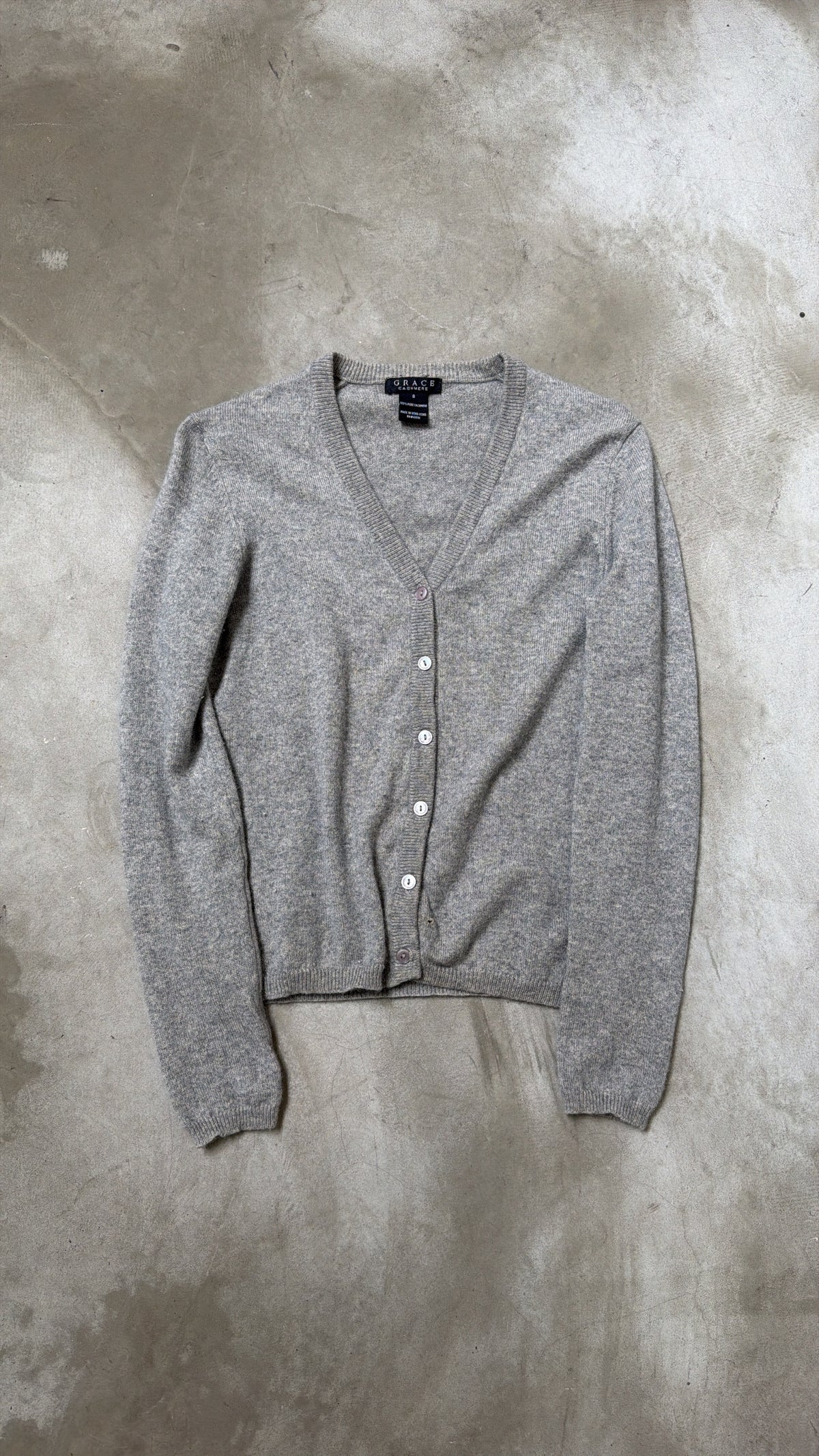 Grey Cashmere Cardigan