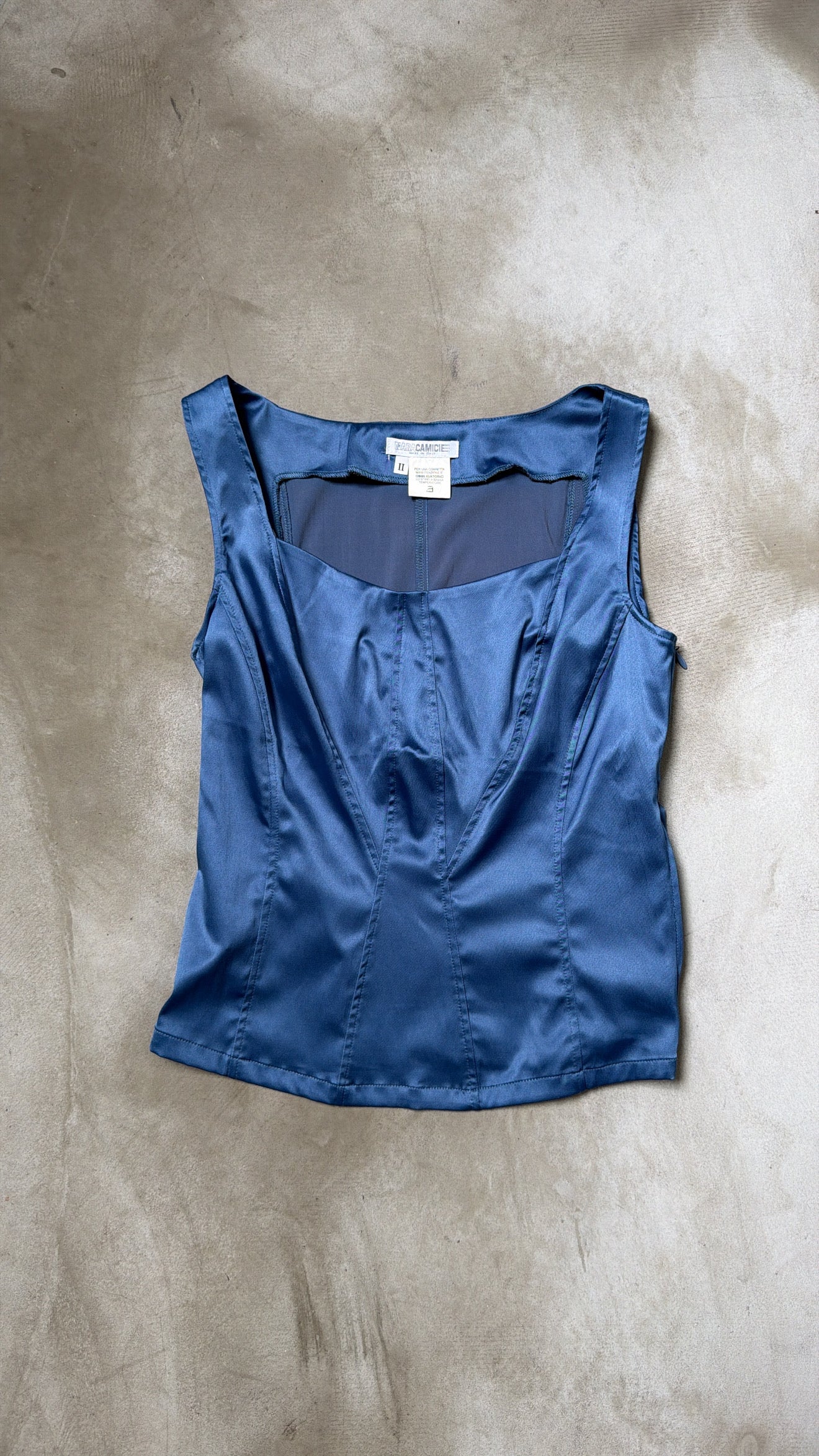 Nara Camicie Blue Satin Corset Top