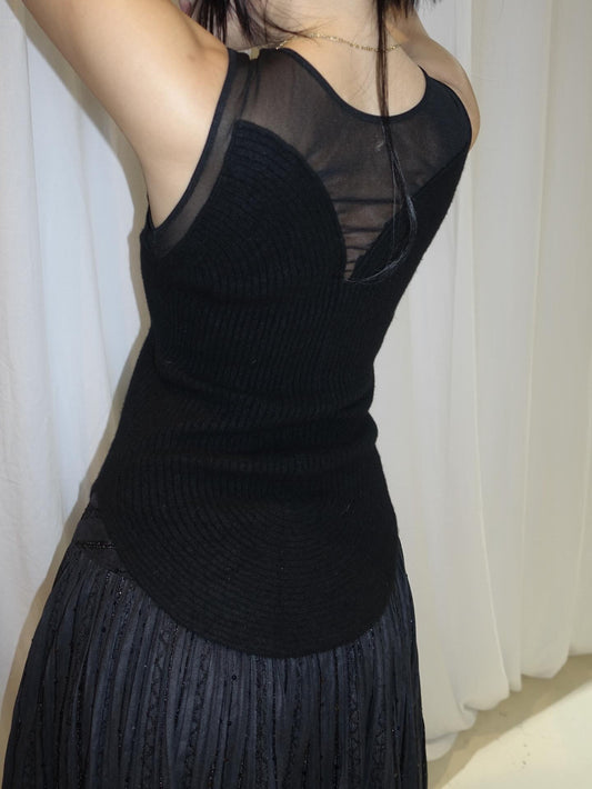 z: Black knit vest