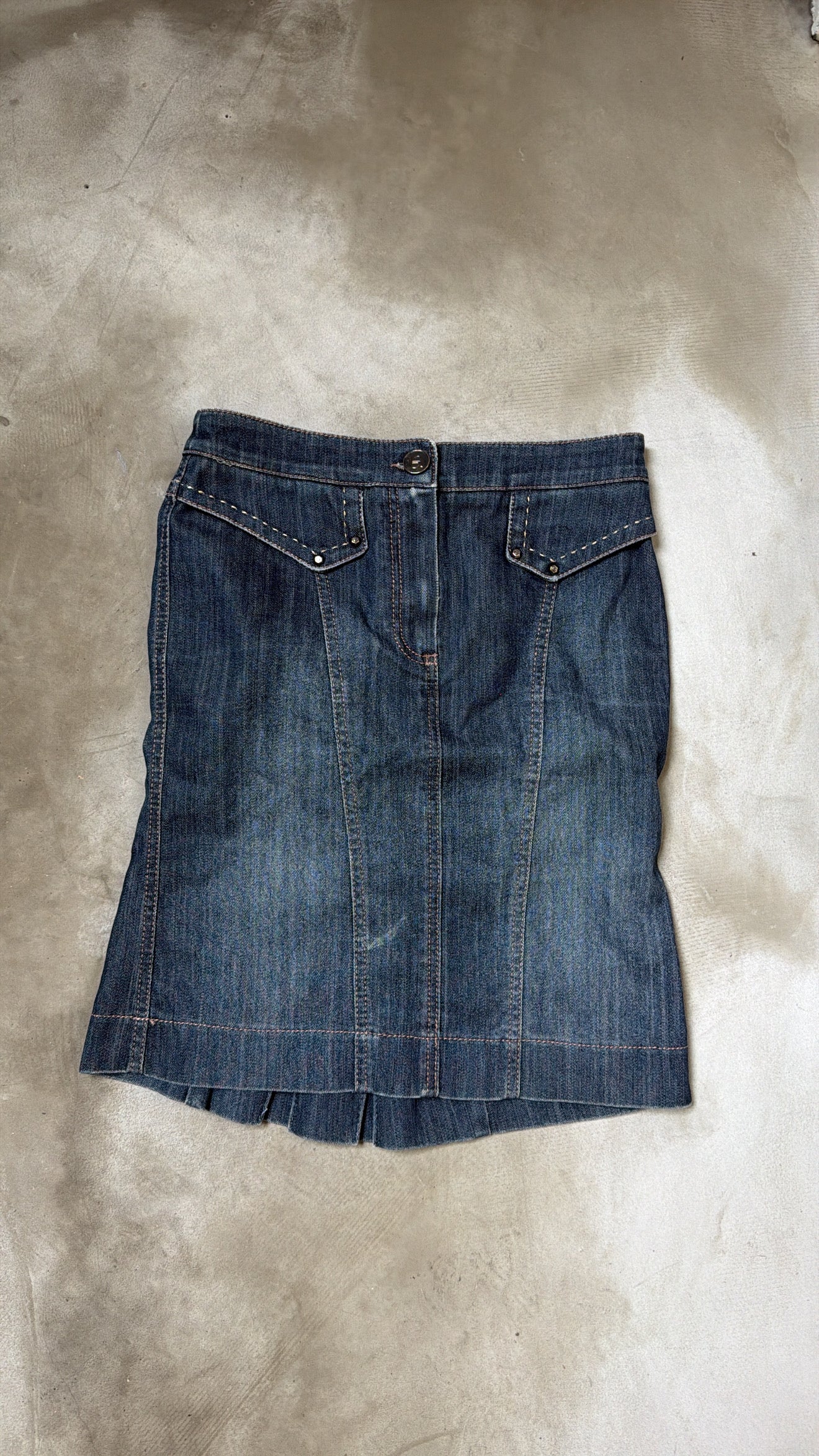 Vintage Sandro Lace Trim Midi Skirt