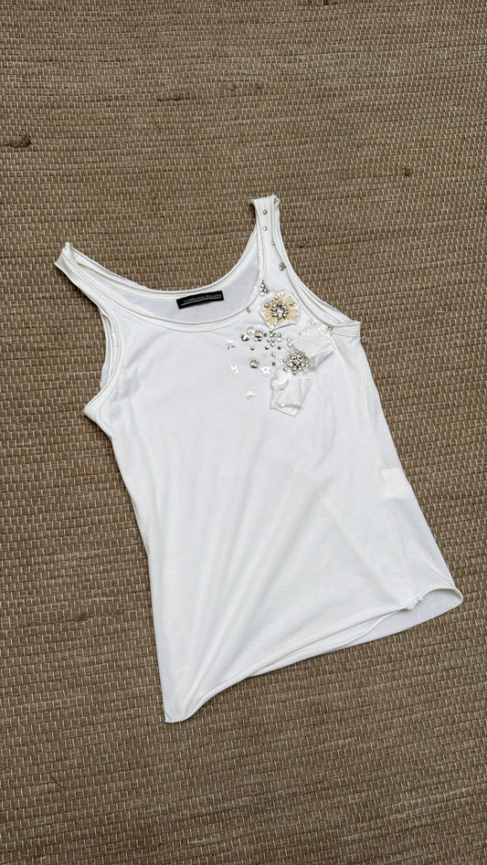 Italian-made floral detail vest