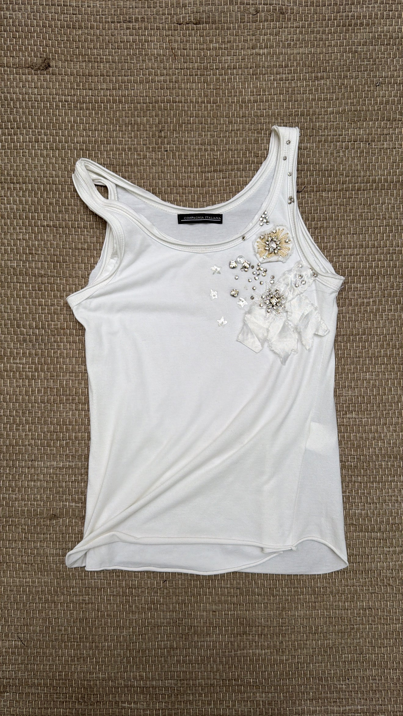 Italian-made floral detail vest