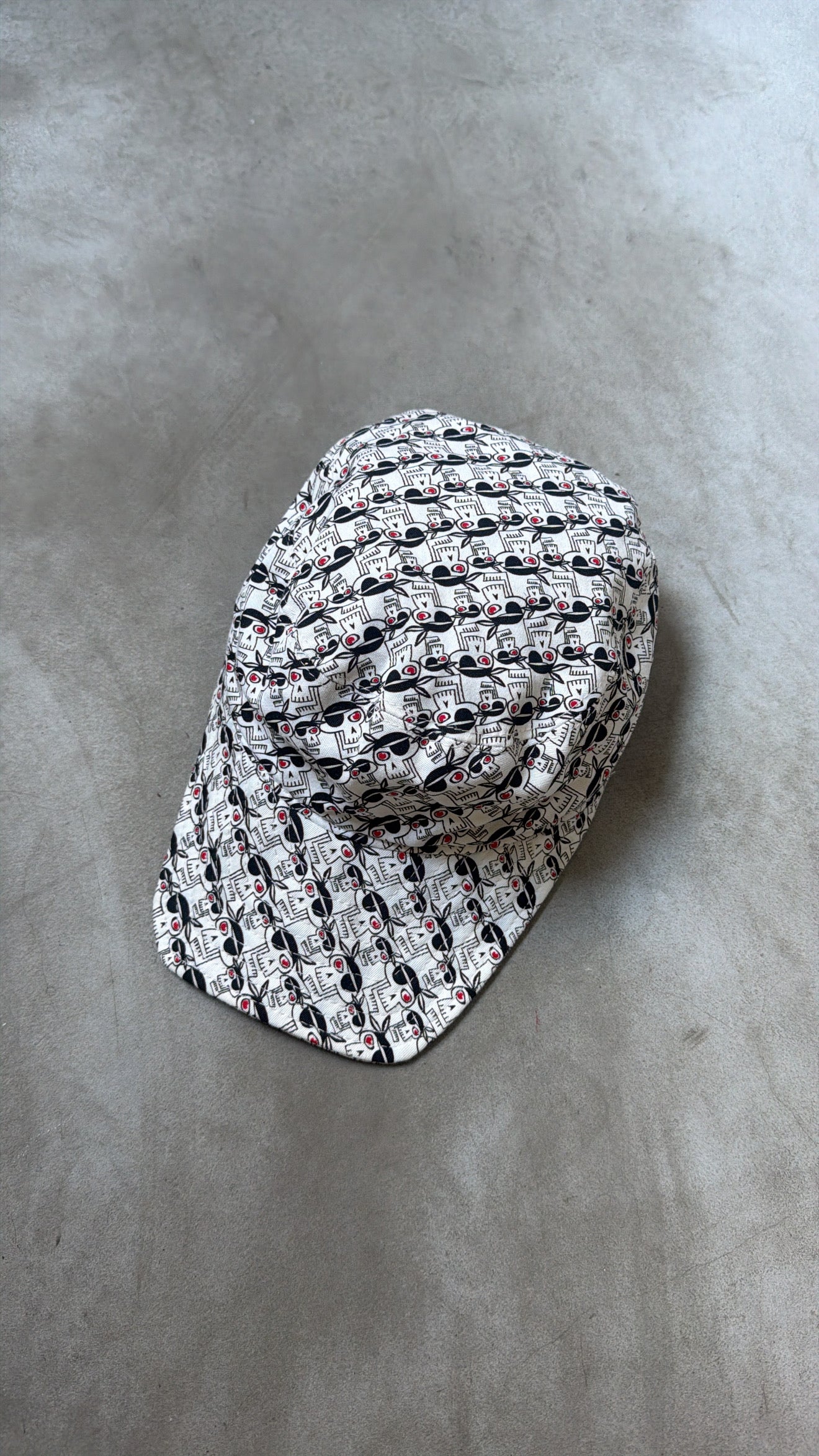 Italian All-Over Skull Print Cap