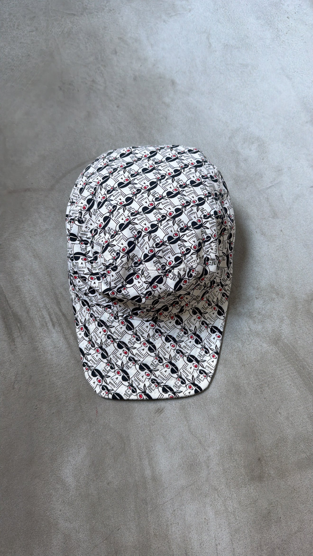 Italian All-Over Skull Print Cap