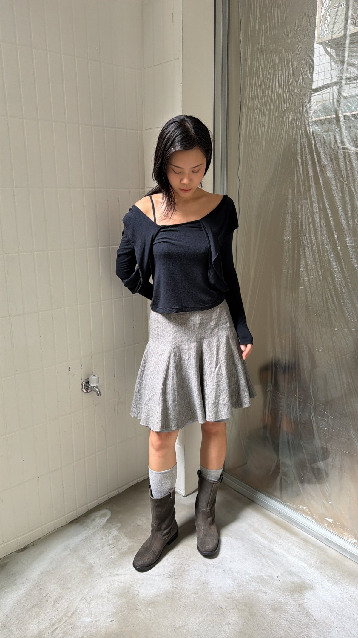 Italian-Made Black Multiway Top