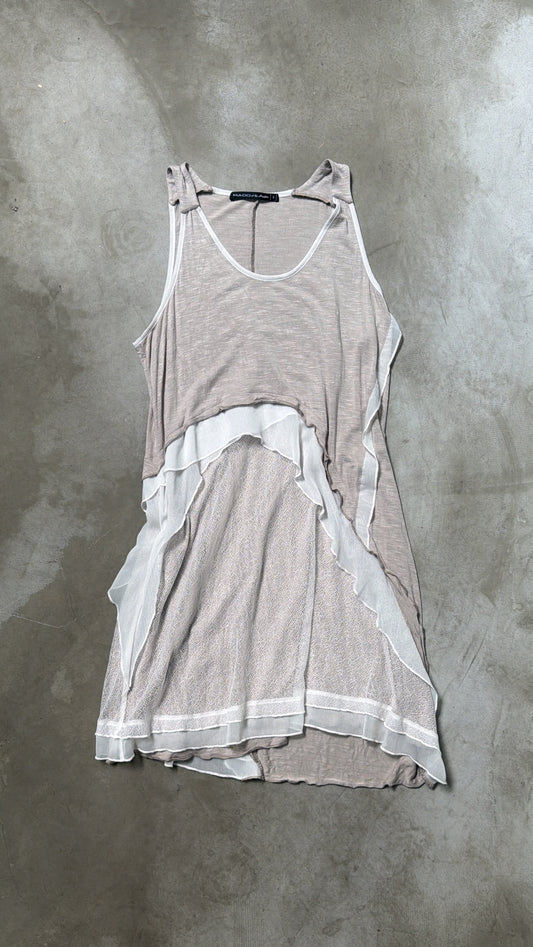 French Label Asymmetric Layered Dress