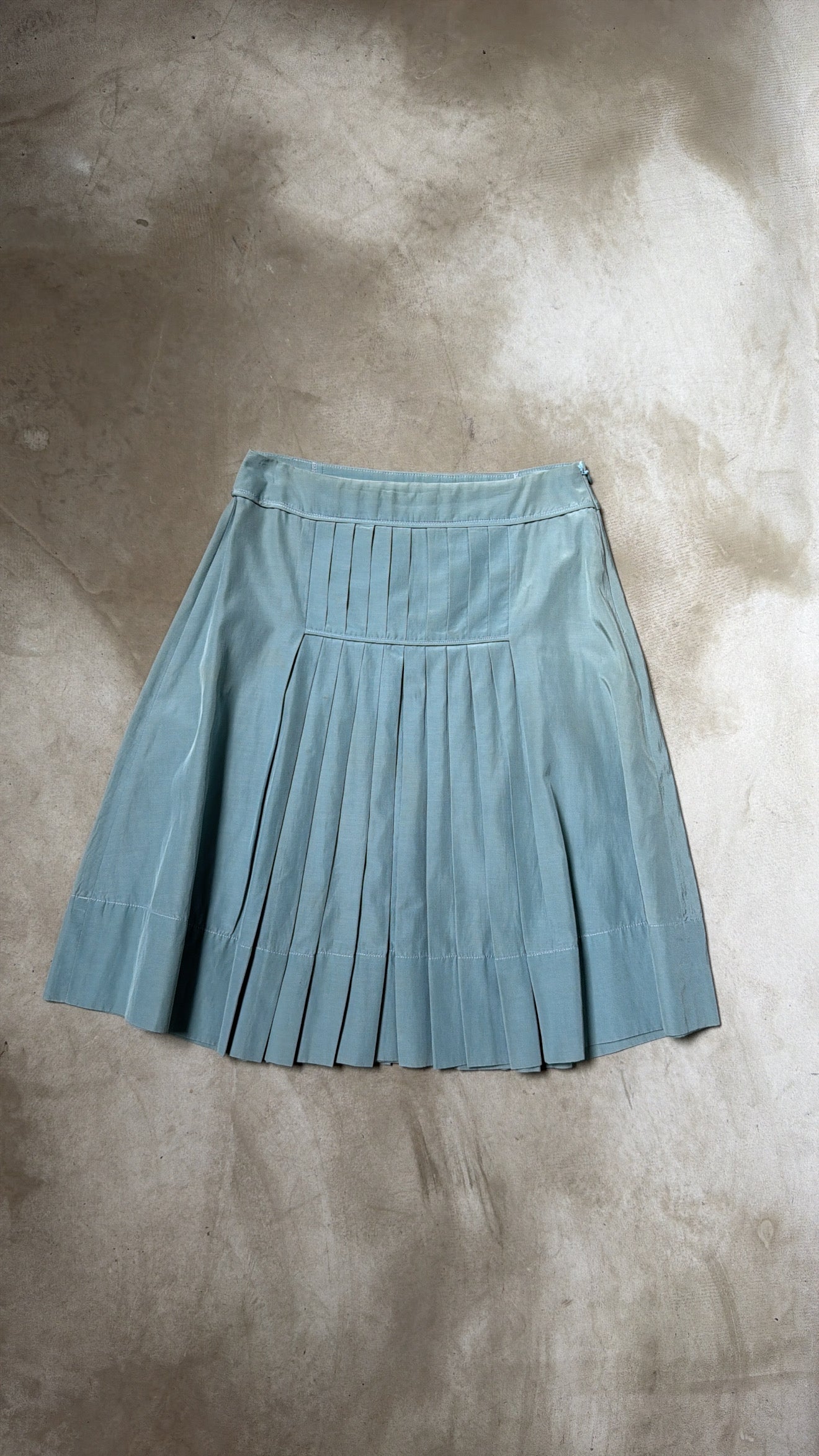 Italian-Made Baby Blue Pleated Skirt